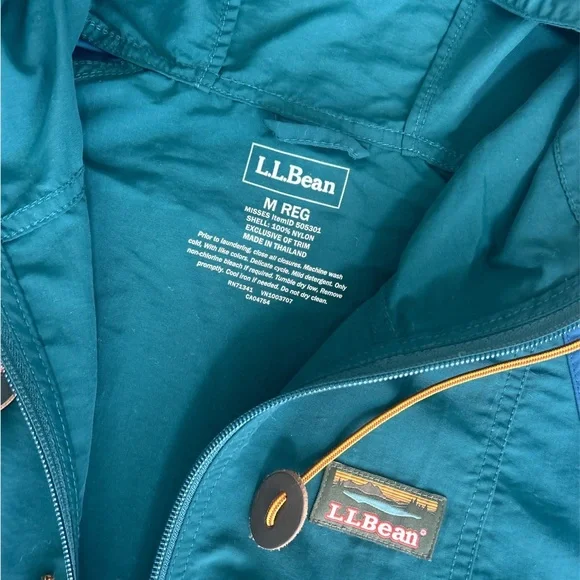 L.L. Bean Colorblock Pullover Jacket in Teal, Blue, Olive & Brick Red - Picture 5 of 5
